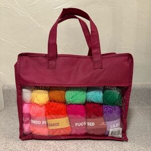 NIB J Mark How To Crochet Kit with Yarn & Tools